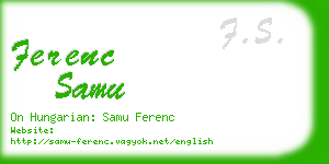 ferenc samu business card